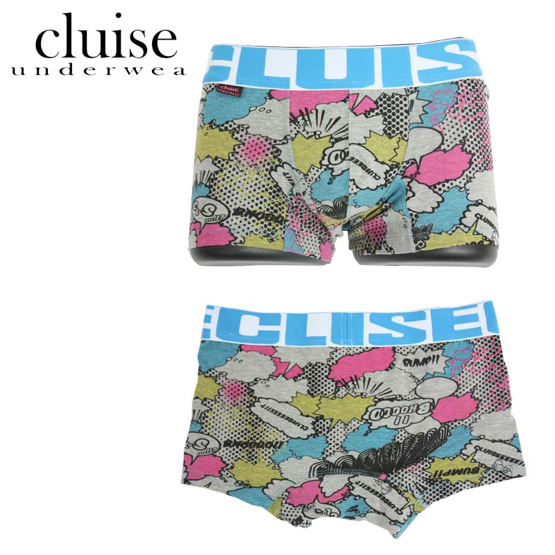 ■渋谷発の魅せる「お兄系」アンダーウェアブランド「cluise underwear」のボクサーパンツです。 ■たくさんの吹き出しがポップなデザイン。 ■肌触りが良く幅広い方に着用できるすぐれ物です。是