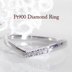 プラチナ900 ダイヤモンドリング ピンキーリング 指輪 ring ネットショップ 通販 レディースリング 送料無料
