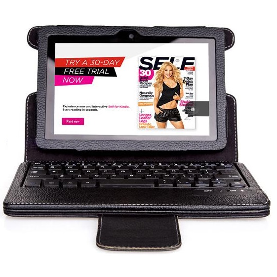 新商品 kindle fire HDX 7 専用レザーケース付き Bluetooth キーボード&star;ブラック 手になじみ質感のよい、高級感溢れるkindle fire HDX 7専用ケ